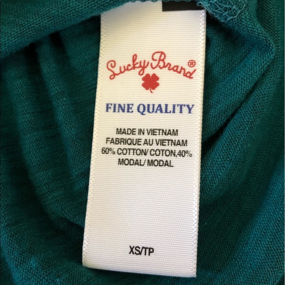 Lucky Brand Teal, Cotton, Long Sleeve T-Shirt - Picture 4 of 4